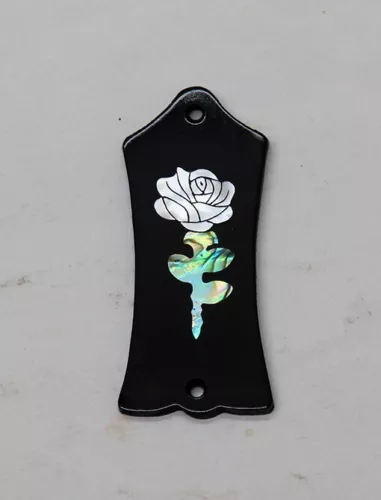 Truss Rod Cover with White Rose Inlay 02 will fit Gibson