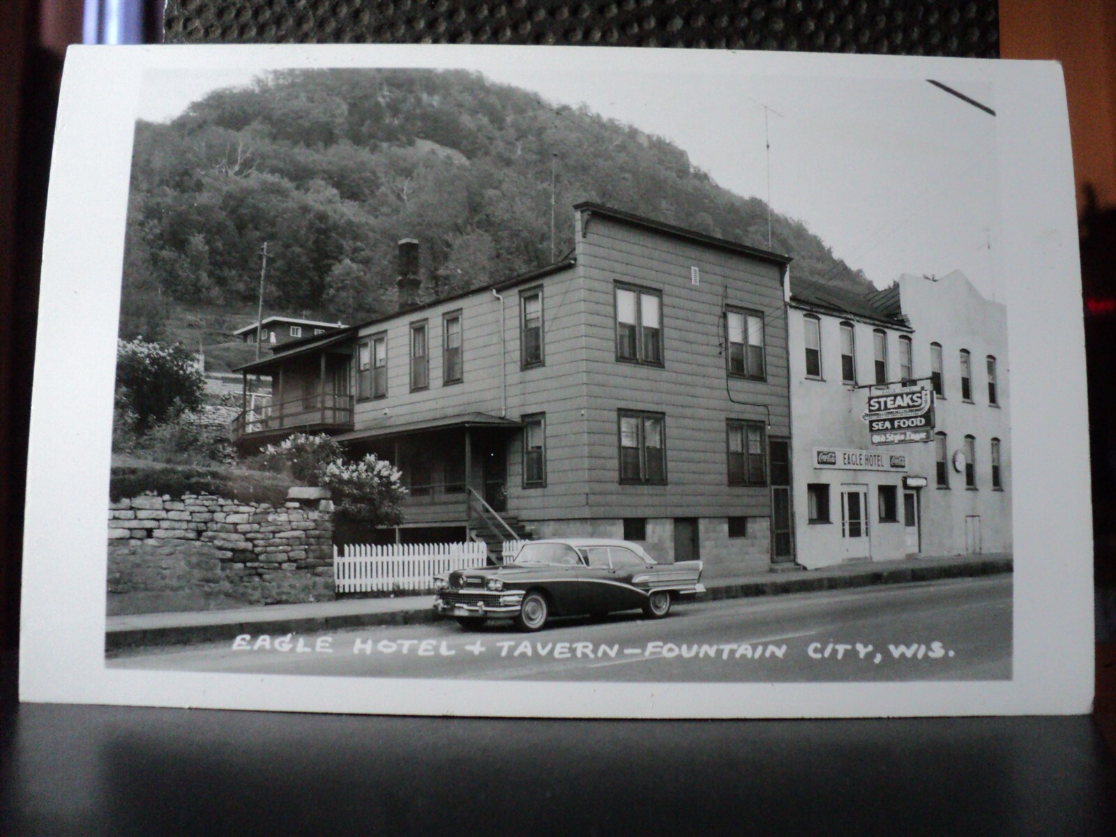 FOUNTAIN CITY WI Wisconsin Eagle Hotel & Tavern vintage RPPC Postcard