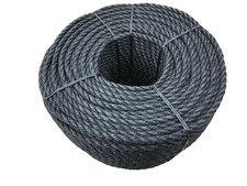 Rope 3 Strand Staple Spun Polypropylene Black 10mm - 24mm Anchor Mooring Garden