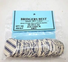 Bridgers Best Pillow Ticking Patches 100% Cotton .50-.59 Cal .018" Muzzleloader