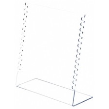 Plymor Clear Acrylic Necklace Display Stand With Hooks, 10.625"W x 4"D x 11.75"H