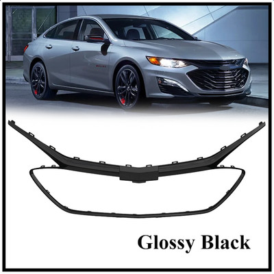 Glossy Black Front Bumper Upper Grille Trim Fit Chevrolet Malibu 2019 2020-2022