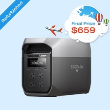 EcoFlow 2048Wh 2400W LFP Portable DELTA 3 Max Power Station Backup Refurbished