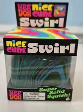 NeeDoh Nice Cube Swirl Super Solid Squish - Green/Blue/Purple Swirl