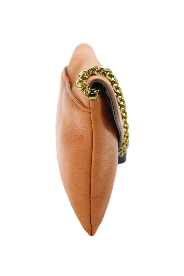 Bolso de hombro J Crew para mujer de cuero con cierre a presión sobre marrón Foto 2 de 4