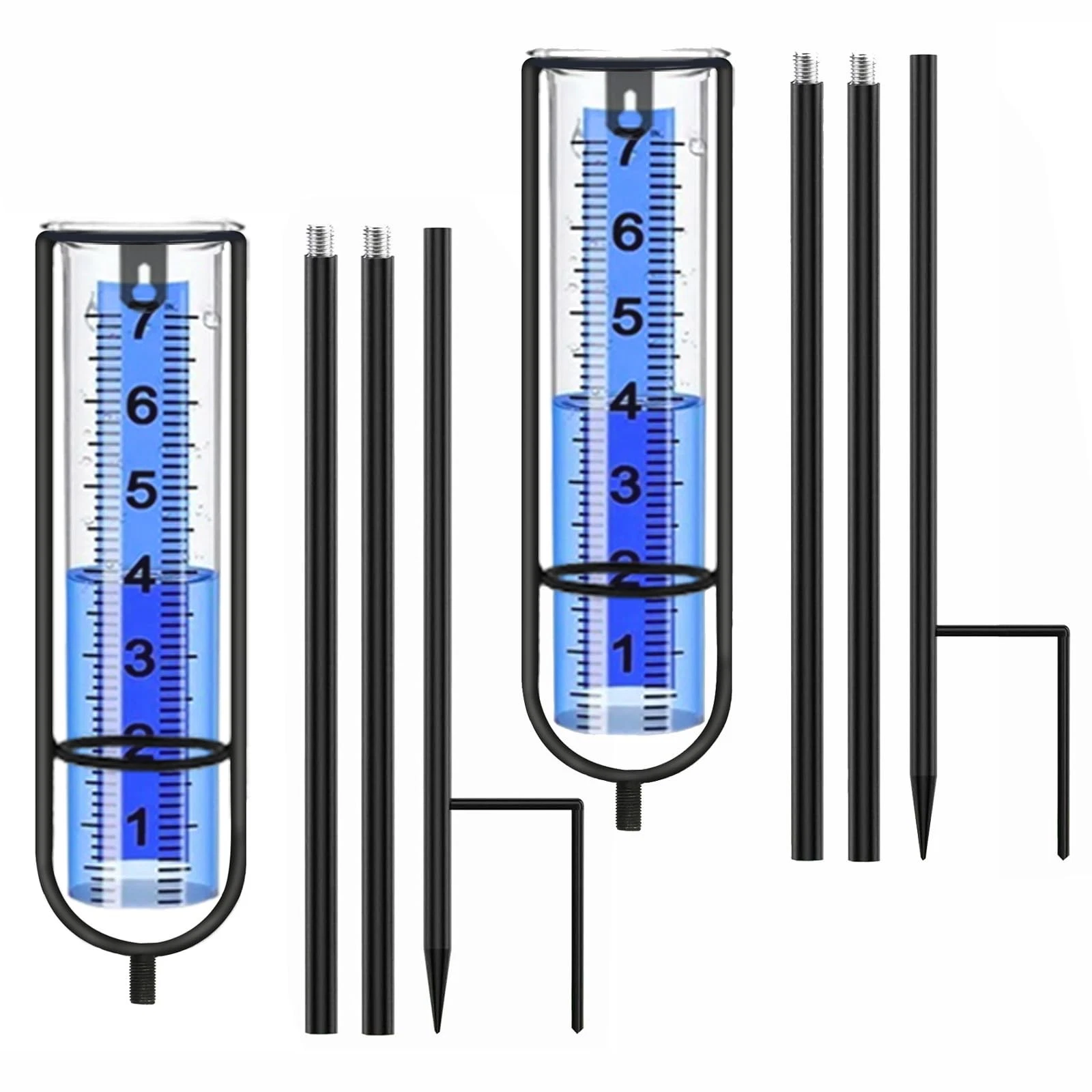 2 Pack Rain Gauge Outdoor, 38.8'' Freeze Proof Rain Gauge Outdoor with Stake ...