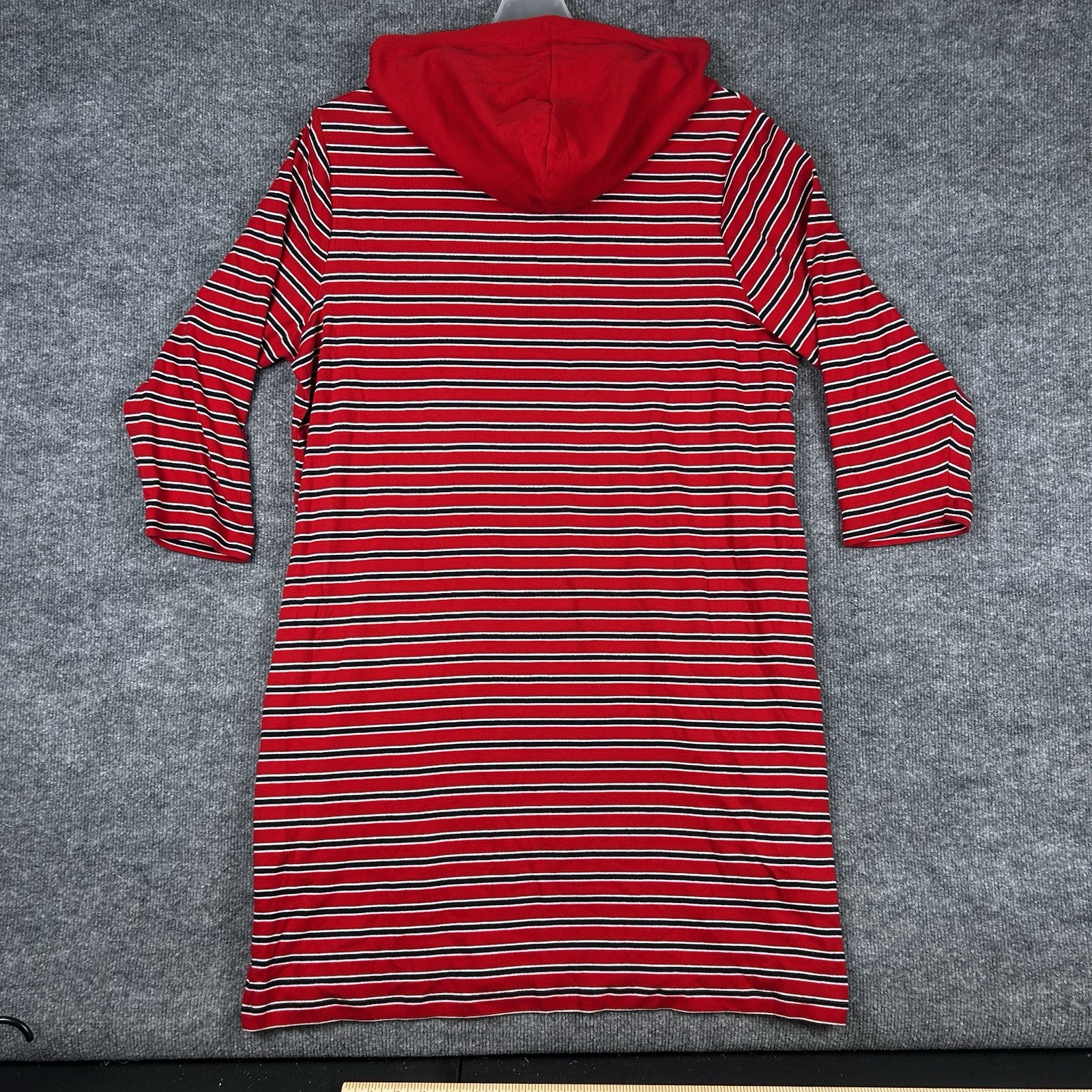 Tommy Hilfiger Denim Hooded Dress 1X Red Stripe Logo Spellout NWT Preppy thumbnail 3