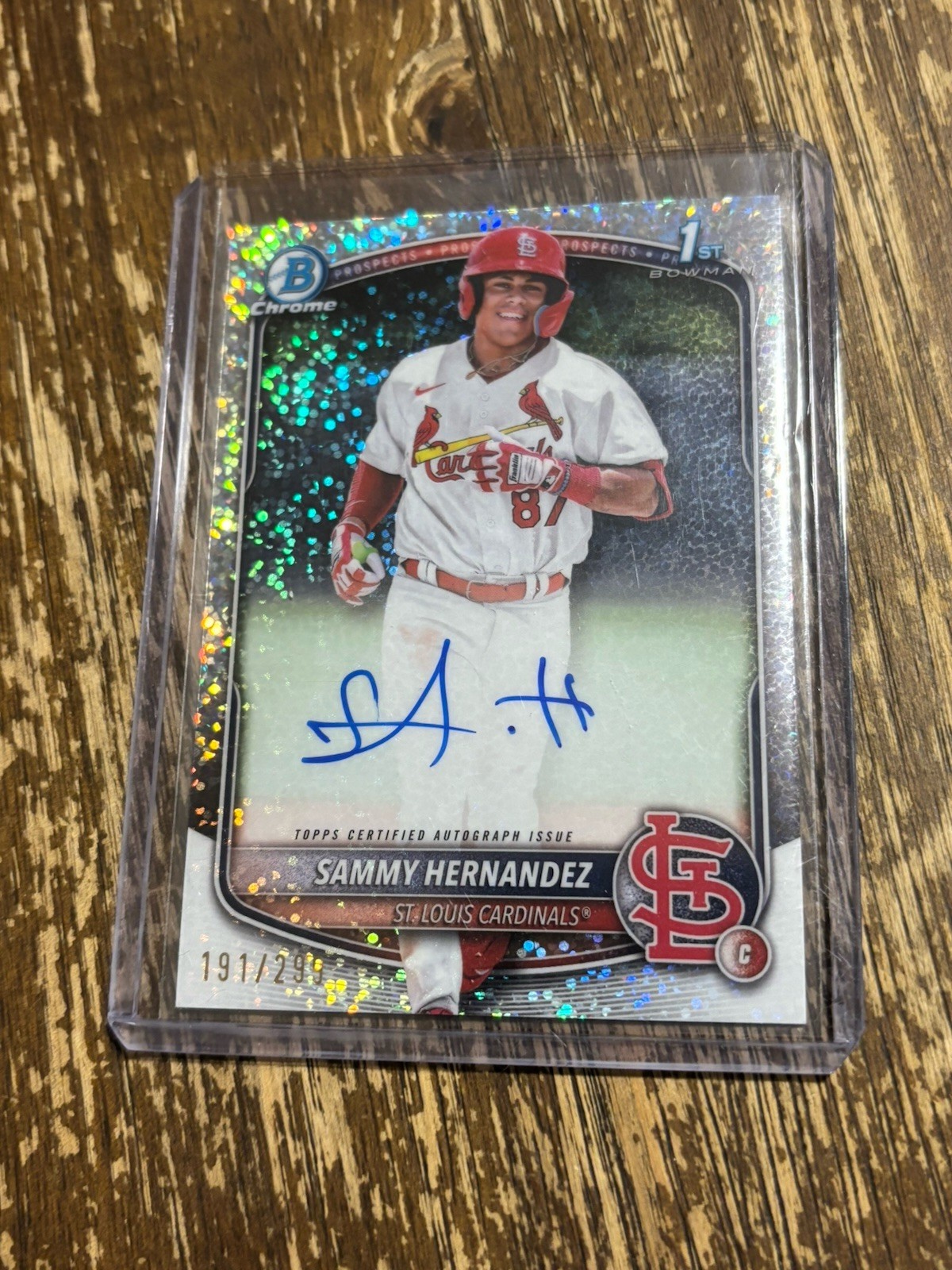 SAMMY HERNANDEZ 2025 BOWMAN CHROME 1ST AUTOGRAPH SPECKLE AUTO /299 Card