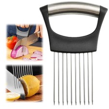 Onion Slicer, Stainless Steel Onion Holder for Slicing with Protective Case, ...