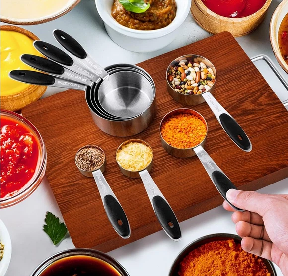 Stainless Steel Measuring Cups & Spoons Set 16PC Magnetic Double-Sided Kitchen B