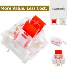 Red Switches 65-Pack, 3 Pin Key Switches - Cherry MX Equivalent DIY Replaceab...