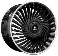 24 Inch Staggered Black Ss Lip Artis Juicy Xl Blanks Wheels Rims 26 22