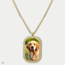 New Cute Golden Retriever Dog Fashion Pendant Necklace Chain Image Dog Tag Chain