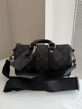Louis Vuitton Keepall Bandouliere 25 Black Monogram Reverse Coated Canvas