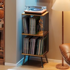 3-Tier Record Player Stand Turntable Stand W/ Storage up to 200 Albums Corner