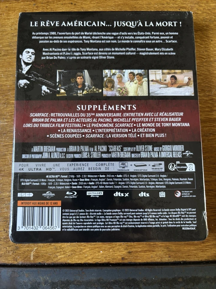Blu Ray 4k + Blu Ray SCARFACE - Édition Steelbook Fnac Neuf - Al Pacino - Photo 2/2