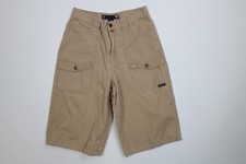 Vintage 90s Y2K Guess Boys 16 Spell Out Baggy Fit Big Pocket Canvas Shorts Brown