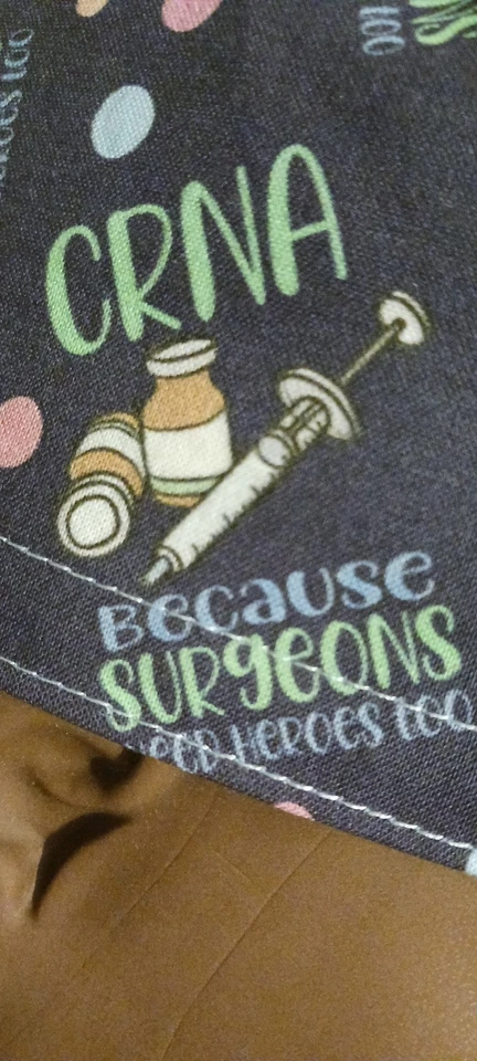 Men's Skull Cap for CRNA!  100% comfortable Cotton.  Main color dark purple.  - Image 3 of 3