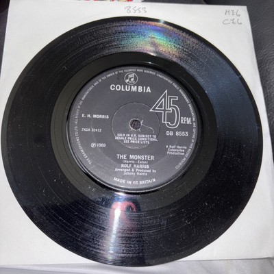 Rolf Harris:Monster / Bluer than blue.  UK Columbia:1969. EX condition. 
