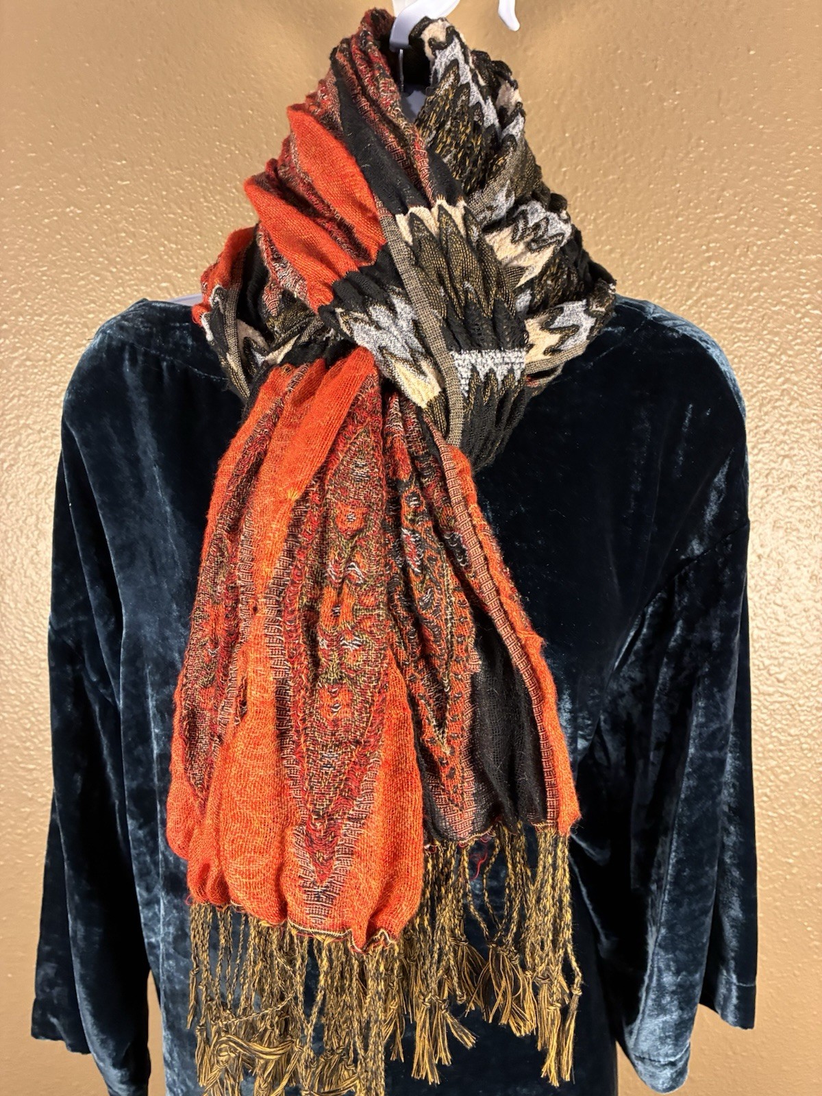 Women’s Pashmina Scarf 66” Long Multicolor Earth tone Scarf/wrap