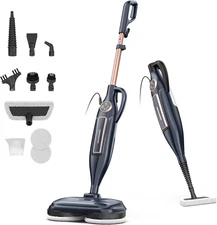 Steam Mop Cleaner with Rotating Mop Pad 10 in 1 Lightweight Spin Mop 1300W Power