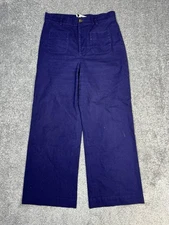 And Other Stories Los Angeles Atelier Pants Womens 8 Blue High Rise Wide Leg