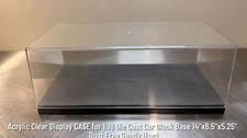 Acrylic Clear Display CASE for 1:18 Die Cast Car Black Base 14x6.5x5.25