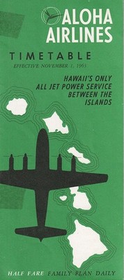 Aloha Airlines timetable 1963/11/01