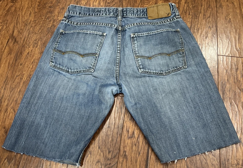 American Eagle Jeans Men’s 30 Cut Off Shorts Jorts Original Straight Distressed - Image 2 of 4