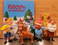 Rudolph Red Nosed Reindeer Misfits 50th Anniversary Singing x4 figurine READ