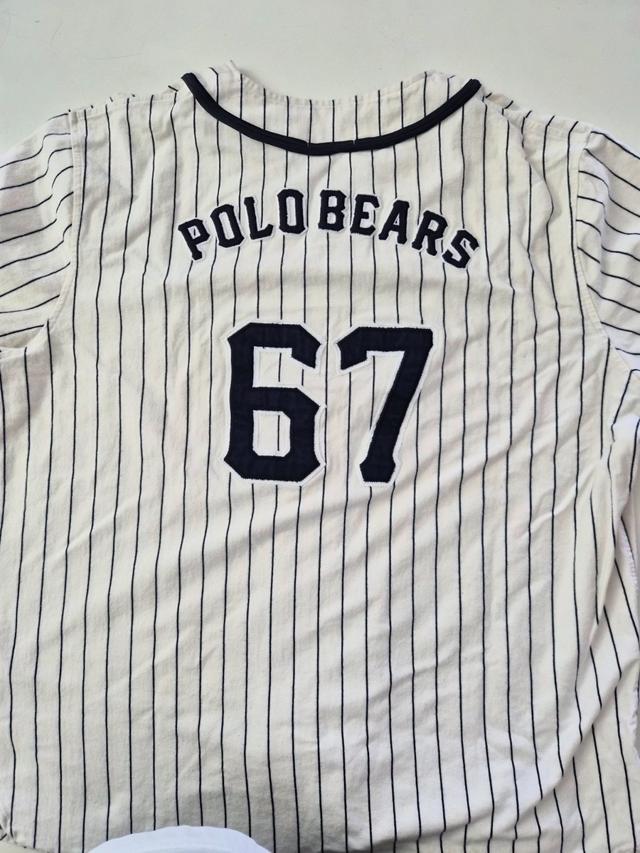 Polo Ralph Lauren Men's Baseball Jersey XXL Pinstripe Polo Bear 67