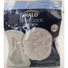 HALO SleepSack Swaddle Pink Velboa Plush Dot Newborn 0-3 Months 3.0 TOG NIP