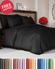 Black Duvet Cover Queen Size - Extra Soft Queen Size Duvet Cover - Lightweight,