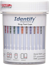 Identify Diagnostics Drug Test Cups  5 Pack  12 Panel CLIA Waived Instant Urin