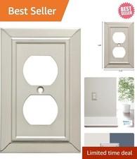 1-Pack Brushed Nickel Wall Plate: Stylish Protection for Single Outlets