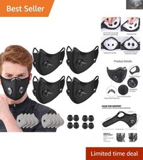 4 Pack Adjustable Reusable Face Masks with Filters for Cycling  Outdoor Sports