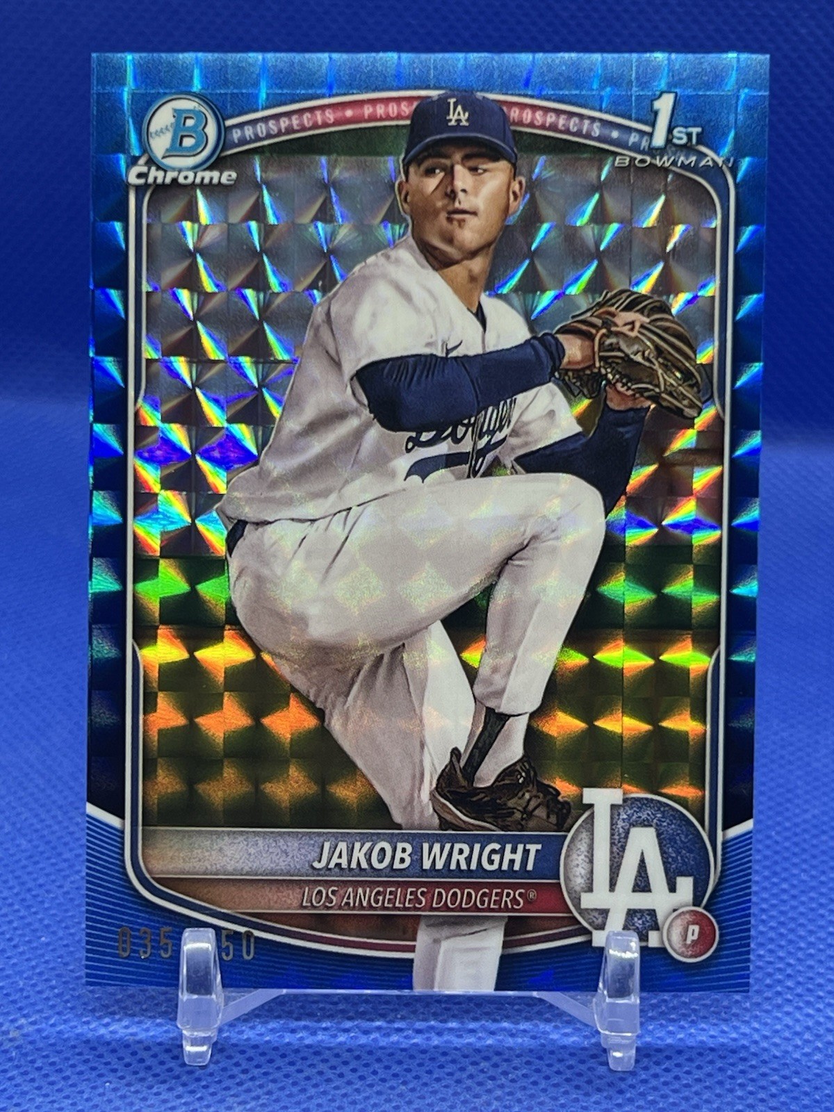 2025 Bowman Jakob Wright Chrome Prospects #BCP-143 Blue Geometric /150