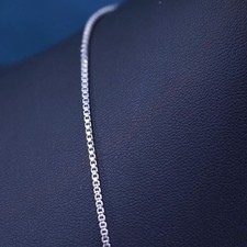 20" 1.6mm, vintage Italian Sterling silver necklace, 925 box chain