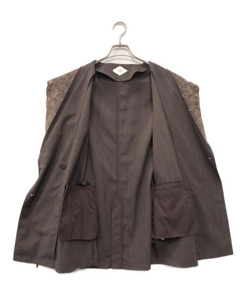 Ameri Brown Lace Embroidery Collar Jacket Women's… - image 3