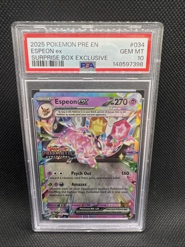 PSA 10 Espeon ex Prismatic Evolutions Stamp 034/131