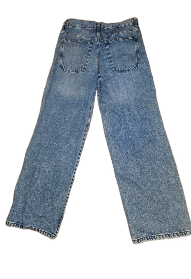 Mango Loose mid-rise wideleg jeans size 40/12 Mid Blue - Image 2 of 4