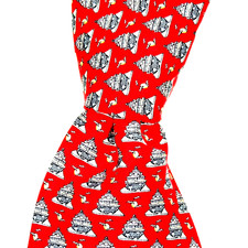 VINEYARD VINES CUSTOM COLLECTION Red Silk Tie Ships Seagulls EXCELLENT