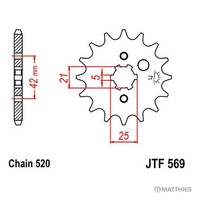 Ritzel Teilung 520 ZäHne 11 Ritzel Vorne JTF569.11