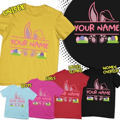 Personalisiertes passendes T-Shirt Frohe Ostern süß Hase Frühlingsfest...