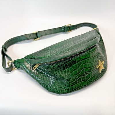 Jeffree Star Blood Money Green Crocodile Gator Crossbody Bag Fanny