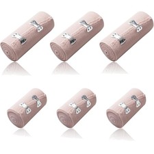 6 Stück Elastische Bandage, Kompressionsbinden Elastischer Verband mit Metall...