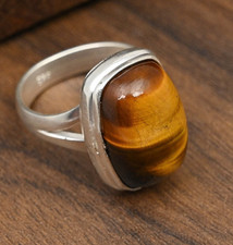 Tiger's Eye Gemstone Handmade 925 Sterling Silver Wonderful Jewelry Ring