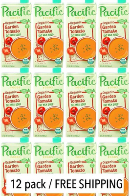 #ad Pacific Foods Soup Oat Milk Garden Tomato 32 fl. oz Pack of 12 $83.99
