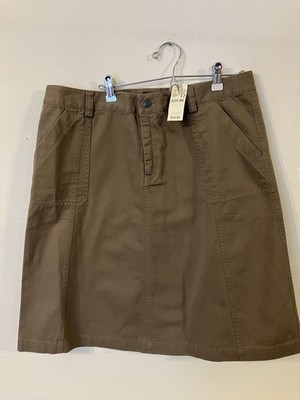 NWT Eddie Bauer Women s Skirt 100% Cotton  Brown Size 12