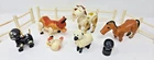 LOT: Vintage Fisher Price Little People Farm Animals Cow Bull Dog Chicken Fence